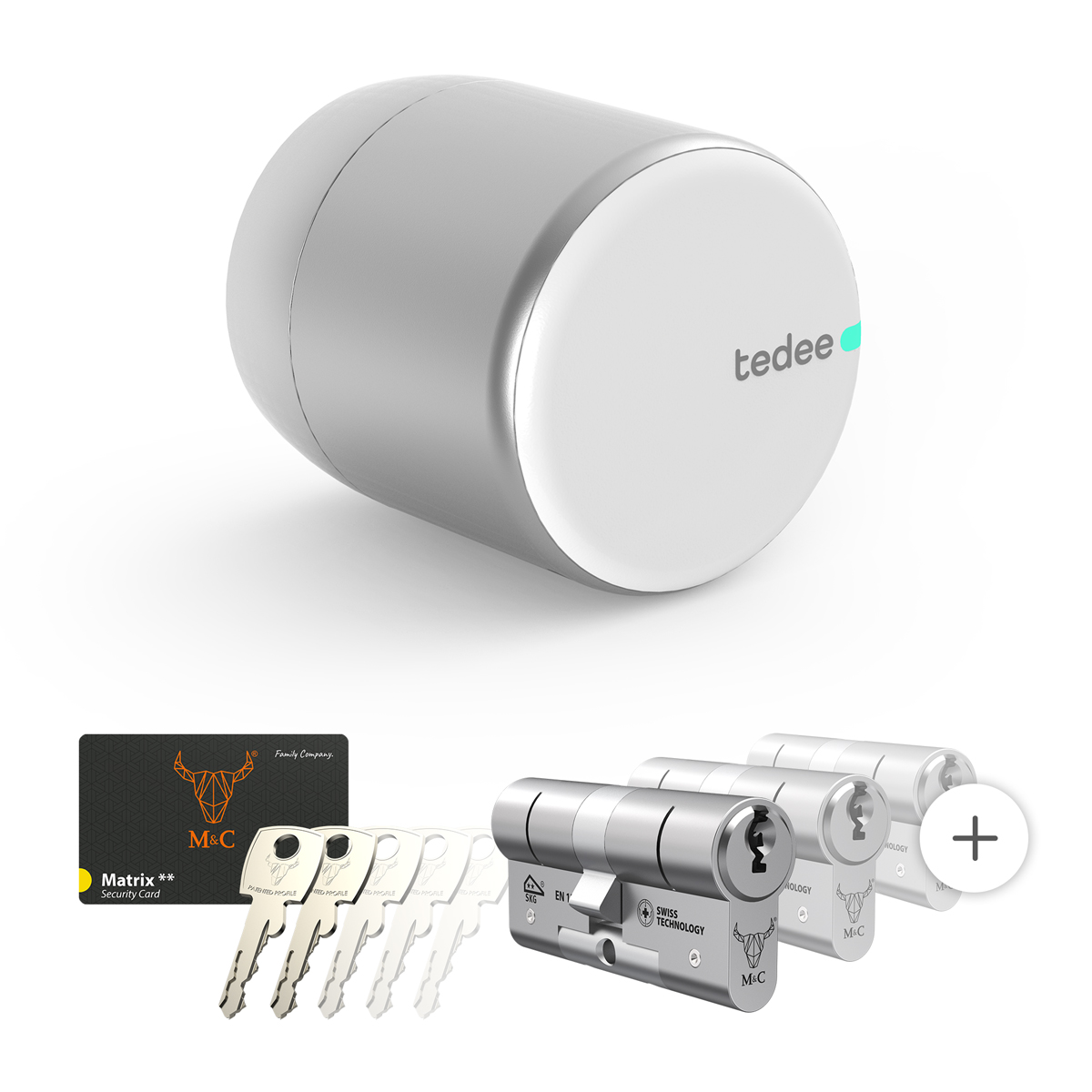 Tedee PRO SET1 Wit incl. M&C Modulaire cilinder en Tedee bridge, Werkt oa  met Homekit